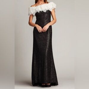 TADASHI SHOJI Sequin Off The Shoulder Gown In Multi SIZE 18 $558 NWT